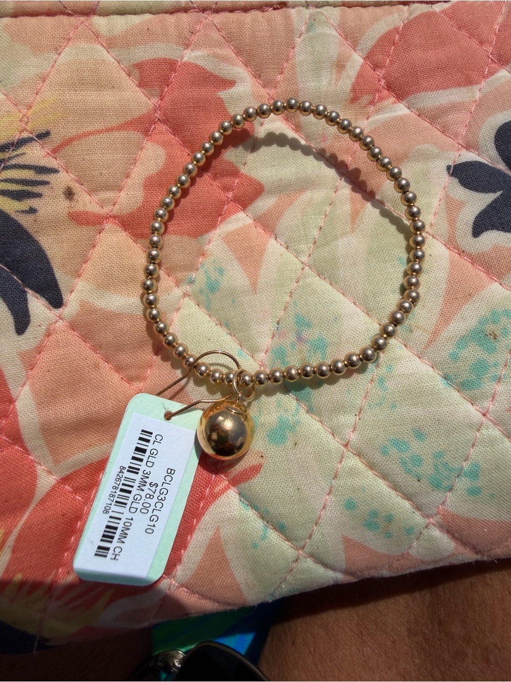 Enewton classic gold 3mm gold 10mm  Gold Beaded Charm Bracelet NWT